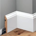 Balta MDF grindjuostė 9 cm aukščio