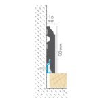 Balta MDF grindjuostė 9 cm aukščio. Brėžinys