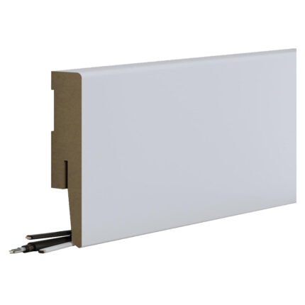 Balta MDF grindjuostė D11 6 cm aukščio. Galerijos nuotrauka