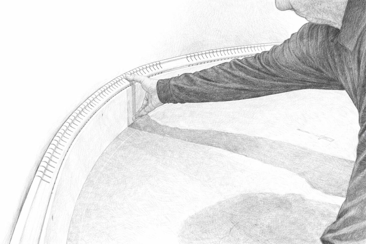 Įpjovos grindjuostės nugaroje