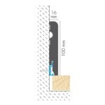 Juodos MDF grindjuostės 10 cm aukščio. Brėžinys