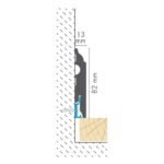 Juodos MDF grindjuostės 8,2 cm aukščio. Brėžinys