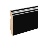 Juodos MDF grindjuostės 9 cm aukščio. Galerijos nuotrauka