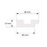 Kairysis lamelių užbaigimas L0101L. Brėžinys