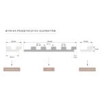 Lamelės sienoms „Light Oak L0102”. Brėžinys su atskirtais užbaigimais