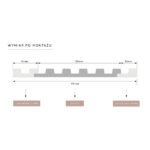 Lamelės sienoms „Light Oak L0102”. Brėžinys su užbaigimais