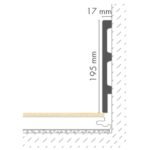 Polistireno grindjuostės baltos LPC-39. Brėžinys