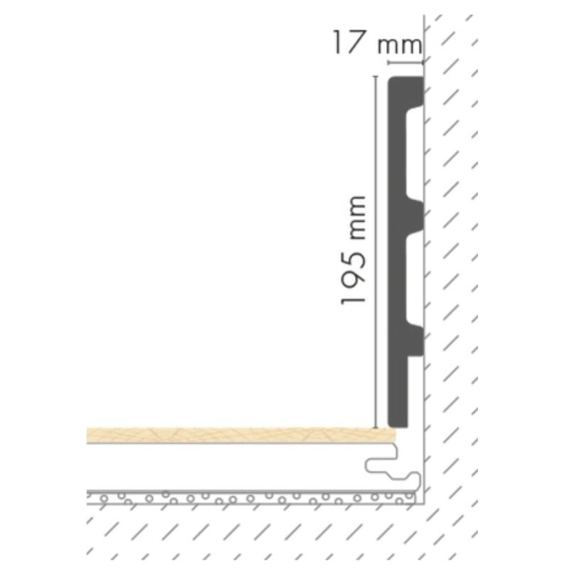 Polistireno grindjuostės baltos LPC-39. Brėžinys