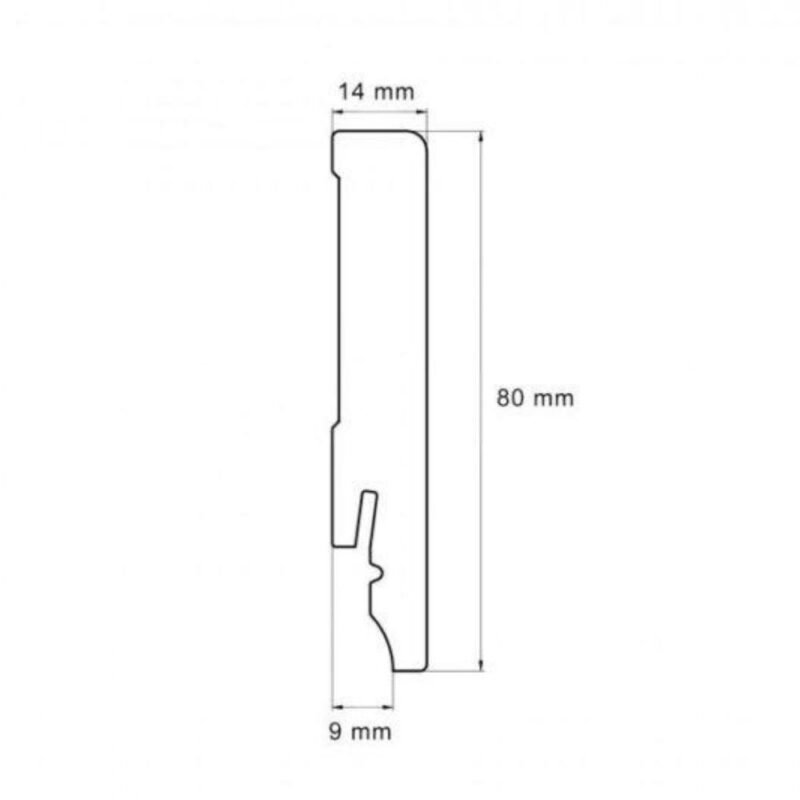 Polistireno grindjuostės baltos LPC-51. Brėžinys