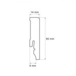 Dažomos polistireno grindjuostės LPC-50. Brėžinys