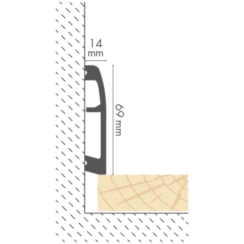 Polistireno grindjuostės baltos LPC-06. Brėžinys