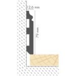 Polistireno grindjuostės baltos LPC-07. Brėžinys