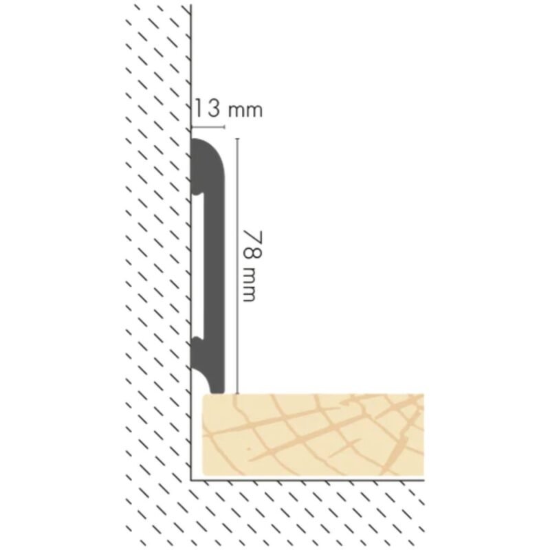 Polistireno grindjuostės baltos LPC-11. Brėžinys